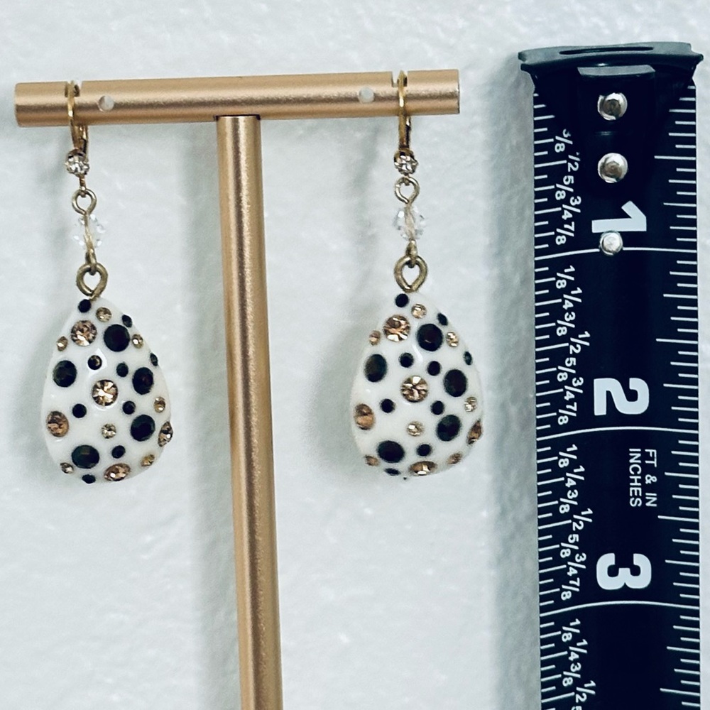 Betsey Johnson Rare Lucite and Bling Drop Earrings - Picture 2 of 8